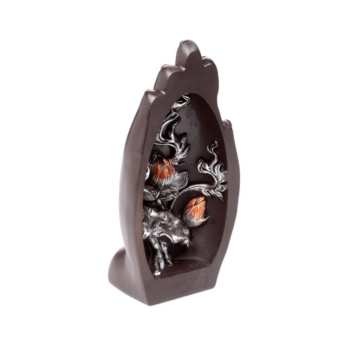 Silver & Svart Handformad Utskuren Lotus