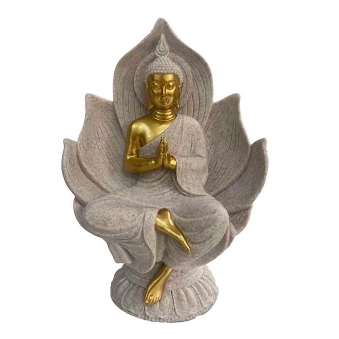 Sandsten & Guldeffekt Thai Buddha Sittande