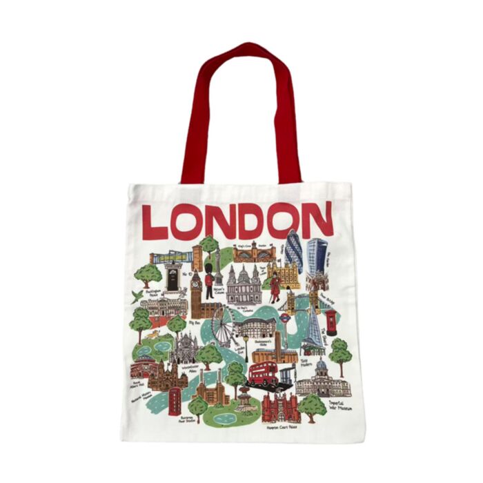 London Souvenir London Landmarks Återanvändbar Tote Väska