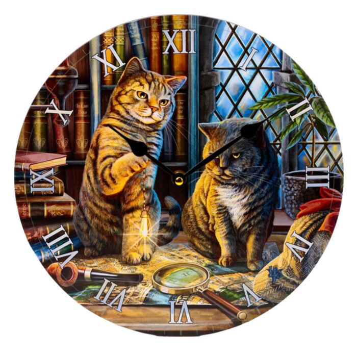 Lisa Parker Purrlock Holmes Katt Klocka