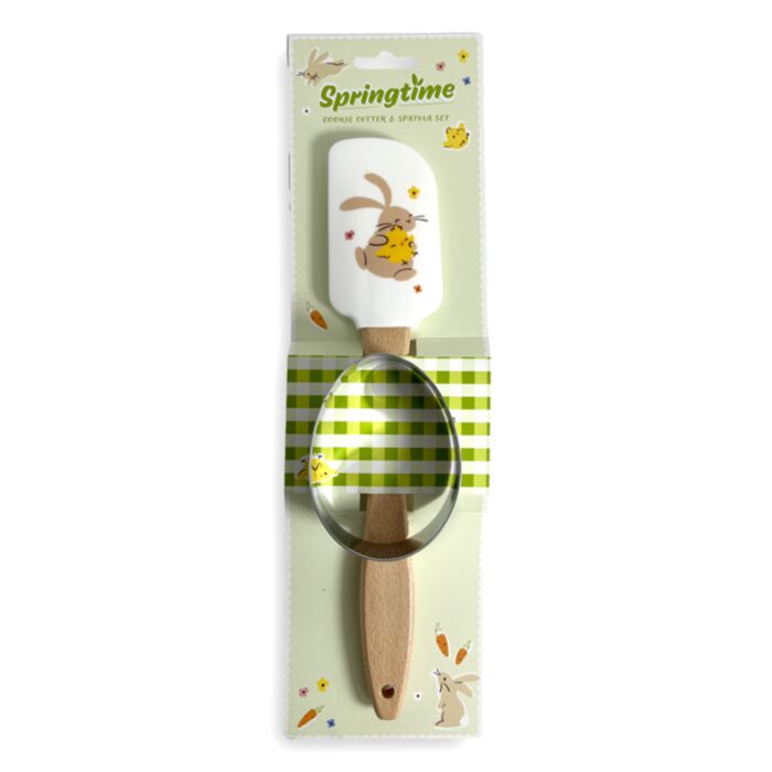 Springtime Kanin Set med Spatel & Äggformad Kakskärare