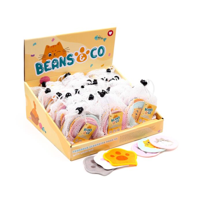 6-Pack Beans & Co Katter Återanvändbara Rengörningspads
