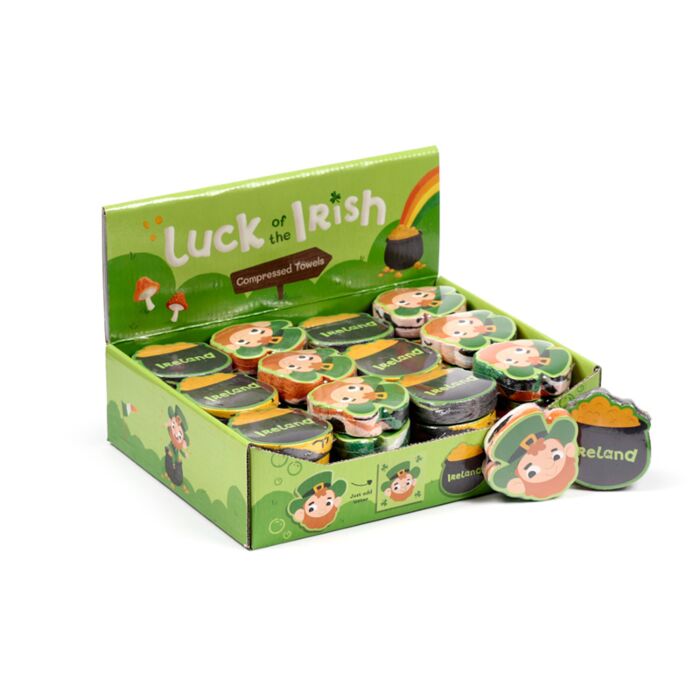 Lucky of the Irish Leprechaun & Klöver Komprimerad Resehandduk