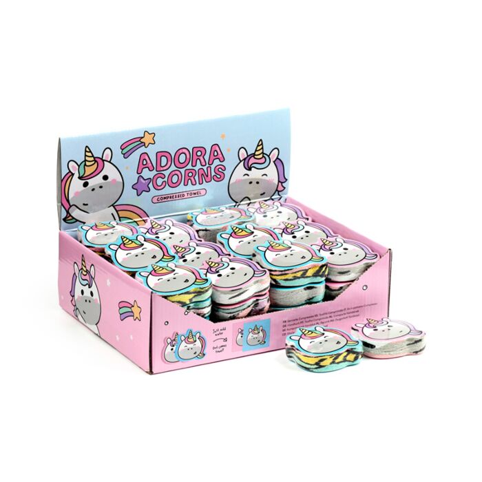 Adoracorns Enhörning Komprimerad Resehandduk