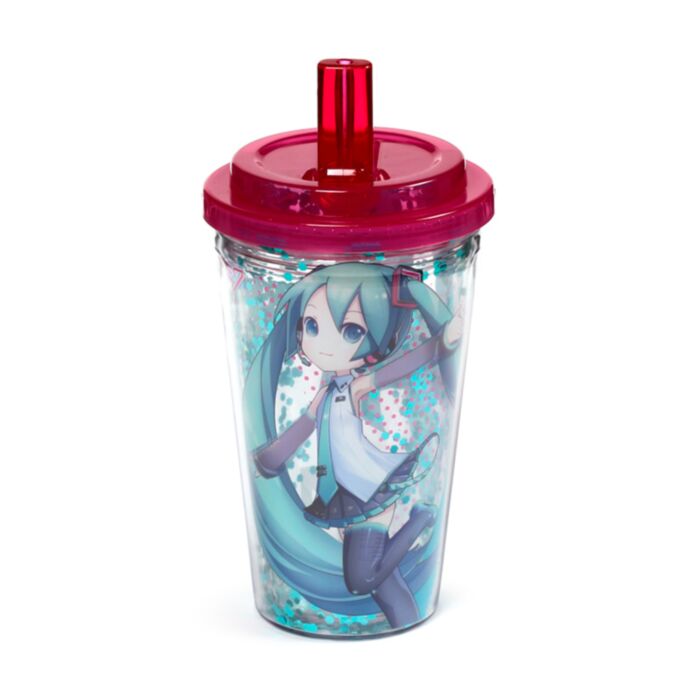 Splitterfri Hatsune Miku Dubbelväggig Kopp & Sugrör