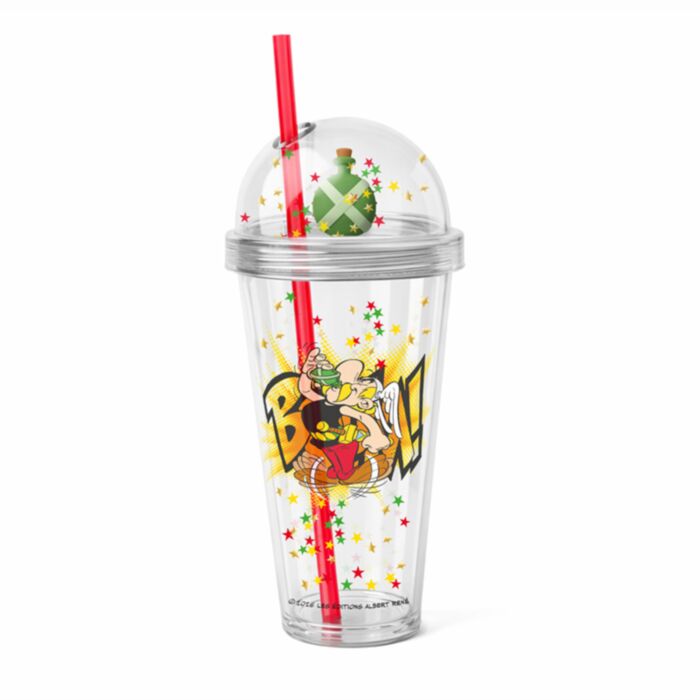 Asterix Magic Potion Dubbelväggig Kopp & Sugrör med Figur