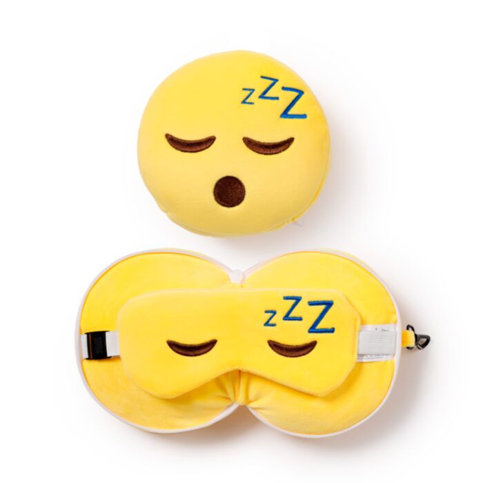 Relaxeazzz Snoozie the Sleeping Head Rund Plysch Resekudde & Ögonmask