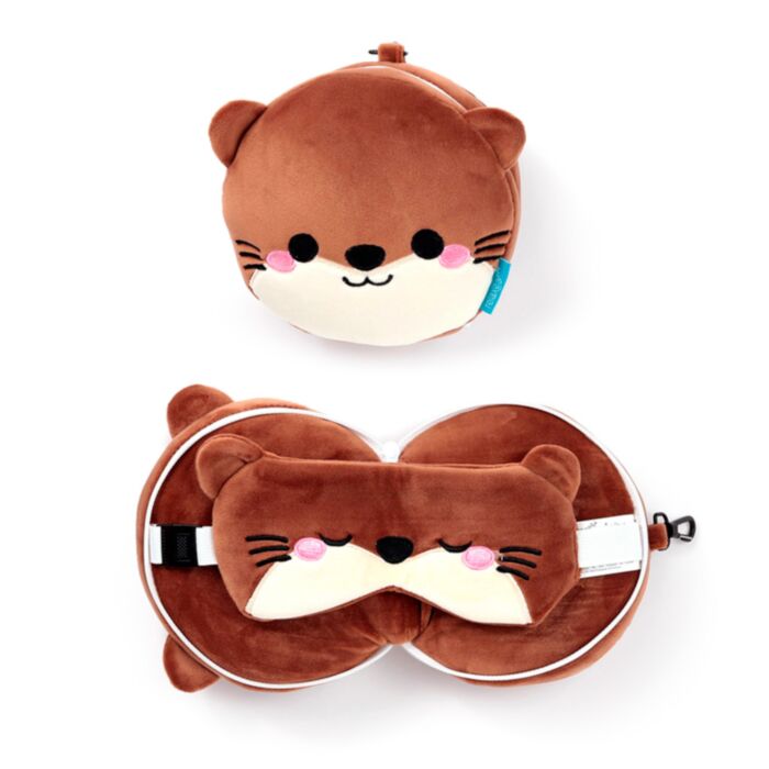 Relaxeazzz Adoramals Henry the Otter Utter Plysch Resekudde & Ögonmask