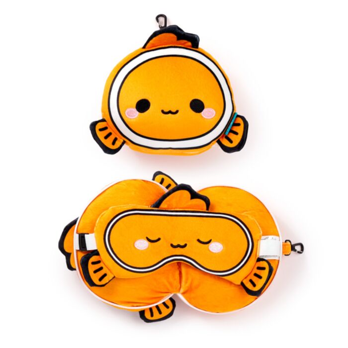 Relaxeazzz Adoramals Finley the Clown Fish Plysch Resekudde & Ögonmask