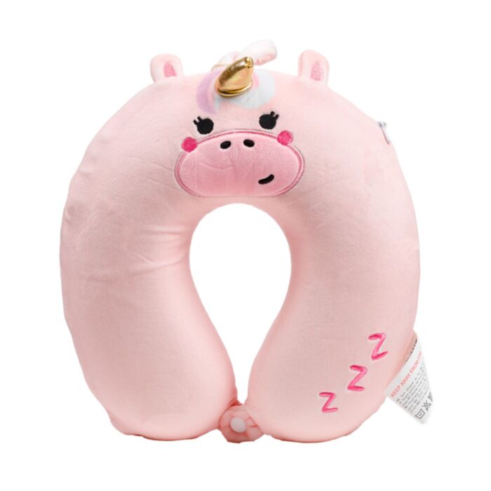 Relaxeazzz Adoracorns Bella Enhörning Plysch Minneskum Resekudde för Barn