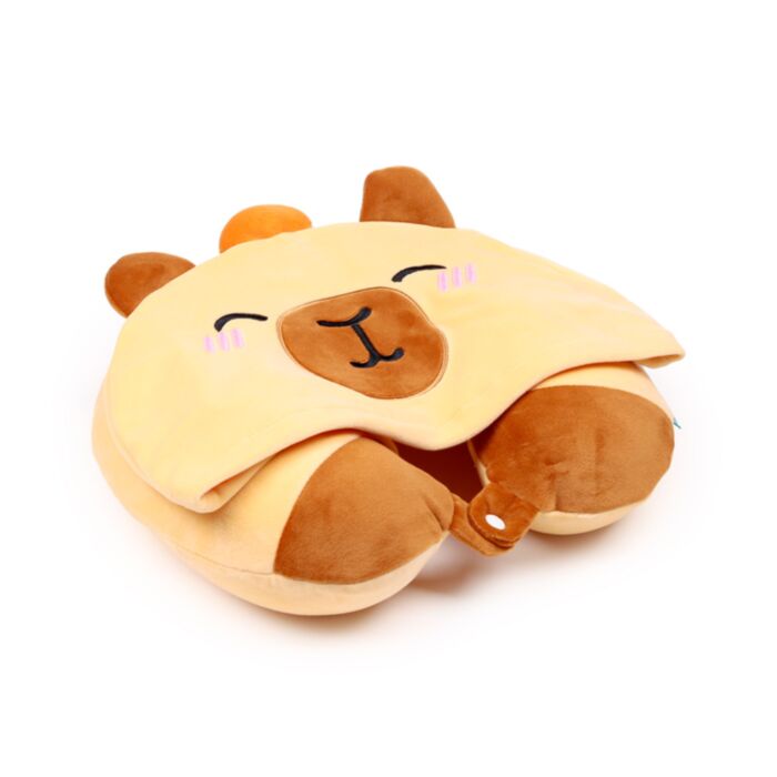 Hoodeazzz Duke the Capybara Kapybara Plysch Minneskum Resekudde & Huva