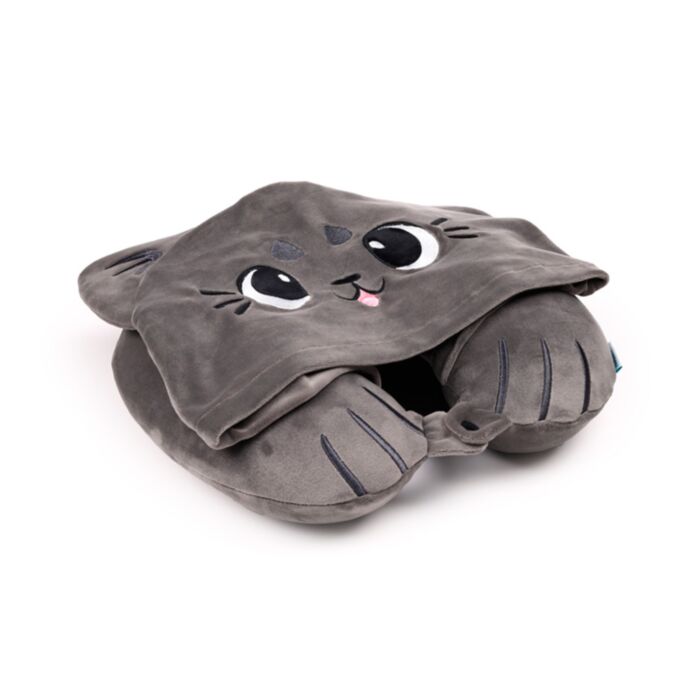 Hoodeazzz Beans & Co Pepper the Cat Katt Plysch Minneskum Resekudde & Huva
