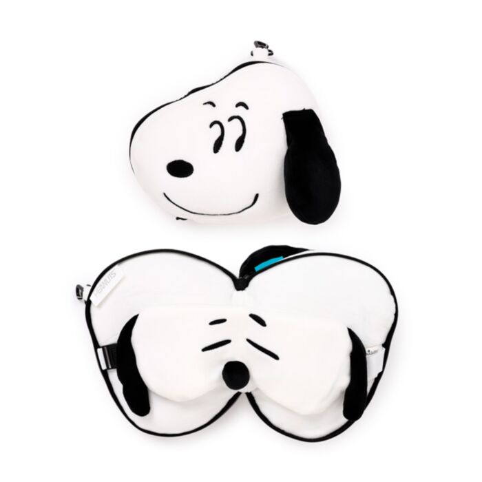 Relaxeazzz Peanuts Snobben Snoopy Plysch Resekudde & Ögonmask