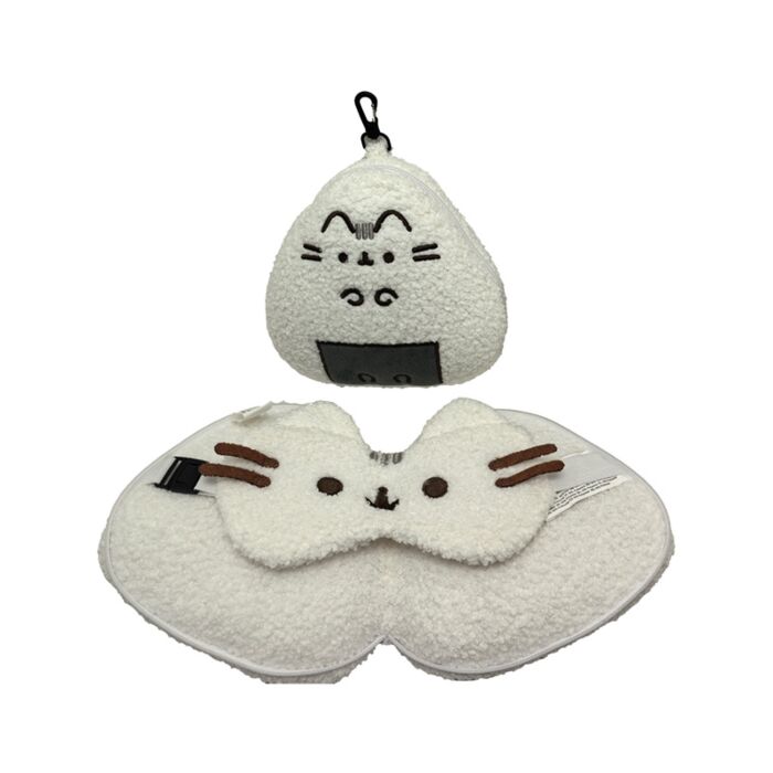 Relaxeazzz Pusheen Cat Katt Sushi Club Plysch Formad Resekudde & Ögonmask