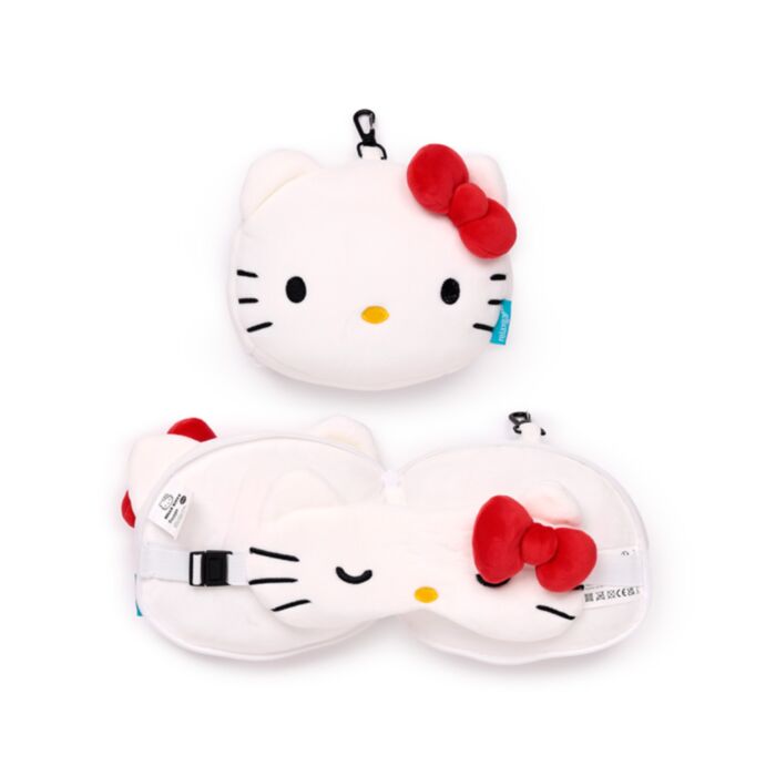 Relaxeazzz Hello Kitty Plysch Resekudde & Ögonmask