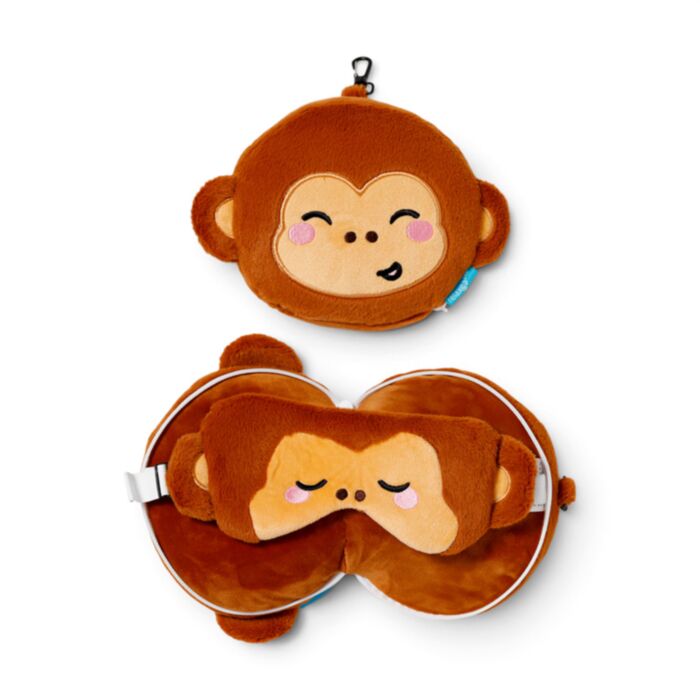 Relaxeazzz Adoramals Jeremy the Monkey Apa Plysch Resekudde & Ögonmask