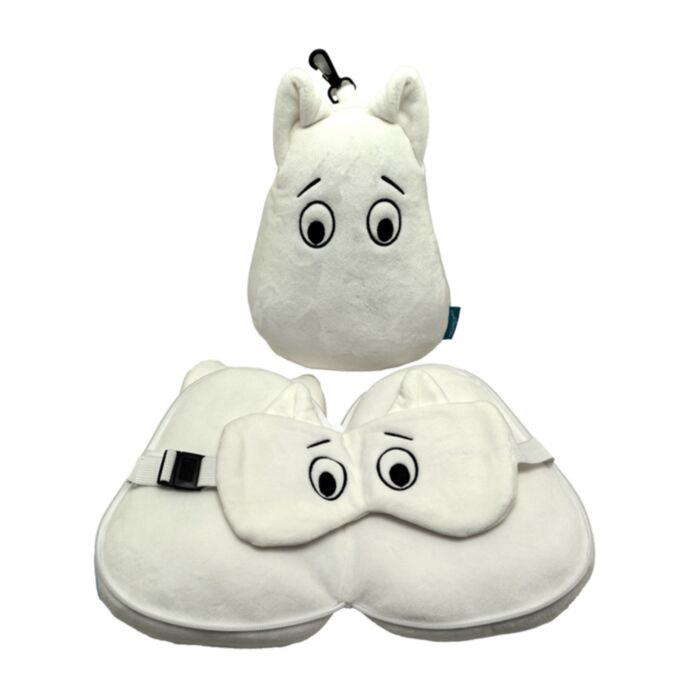 Relaxeazzz Mumin Formad Plysch Resekudde & Ögonmask
