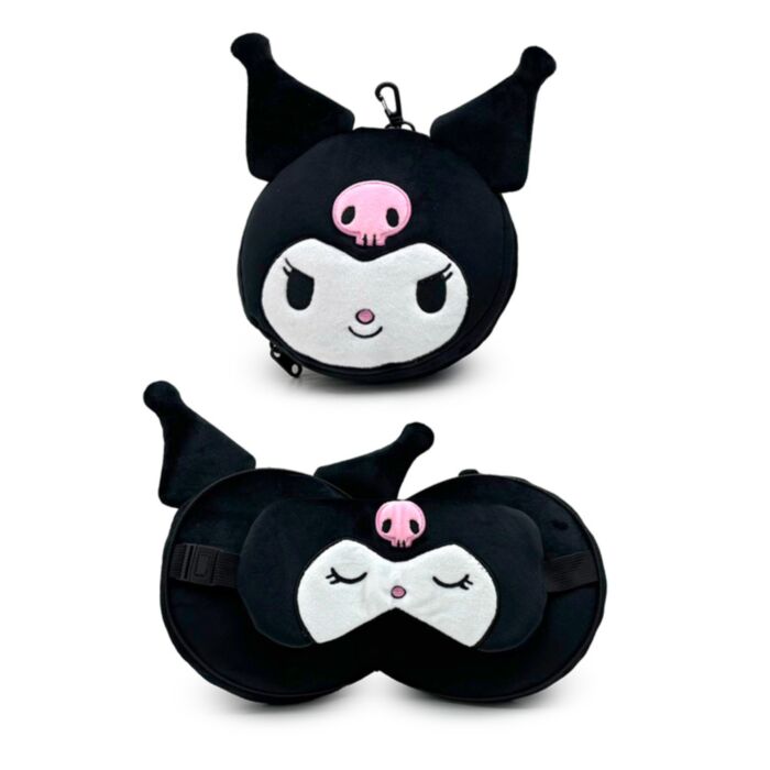 Relaxeazzz Kuromi Hello Kitty Kanin Plysch Resekudde & Ögonmask