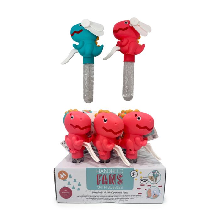 Dinosaurie Handdriven Fläkt med Bubblor