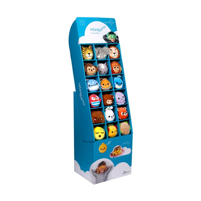 18 Fack FSDU Displayställ för Relaxeazzz Resekuddar med Ögonmask