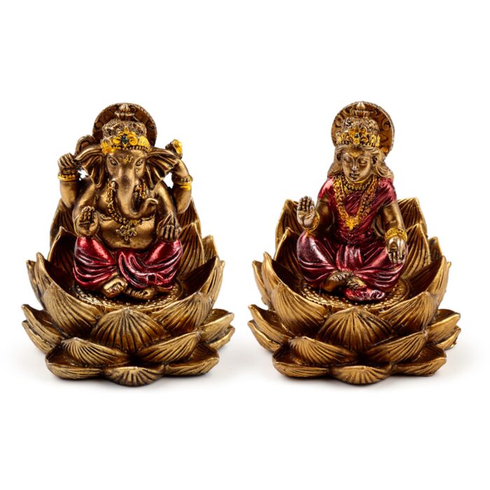 Guld Ganesh & Lakshmi Lotus 2-Pack