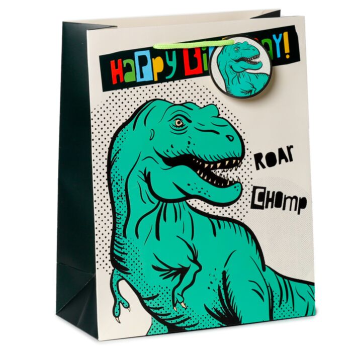 Happy Birthday Dinosauria Presentpåse - Stor