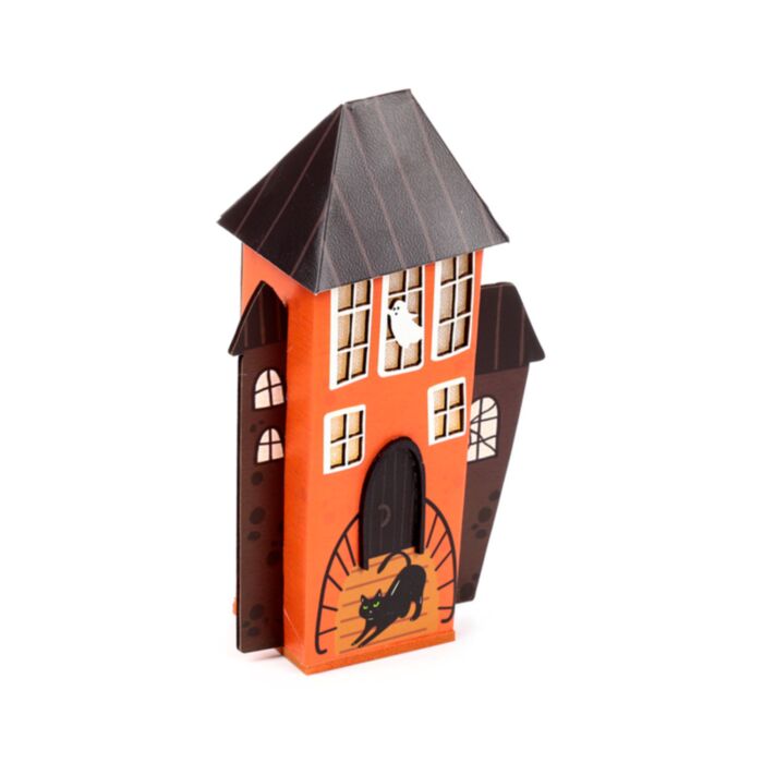 Spooky Svart Katt & Spöke Halloween LED-Hus Dekoration