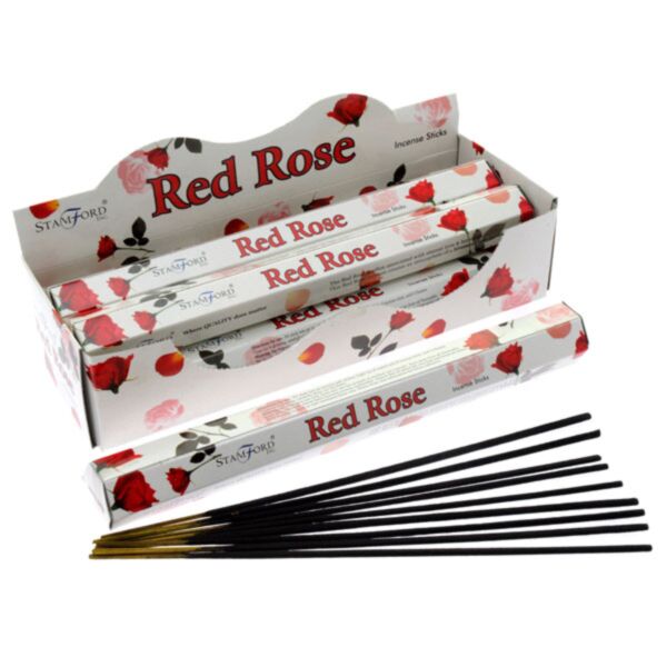 Stamford Premium Hex Rökelse Stickor - Röd Ros 37105