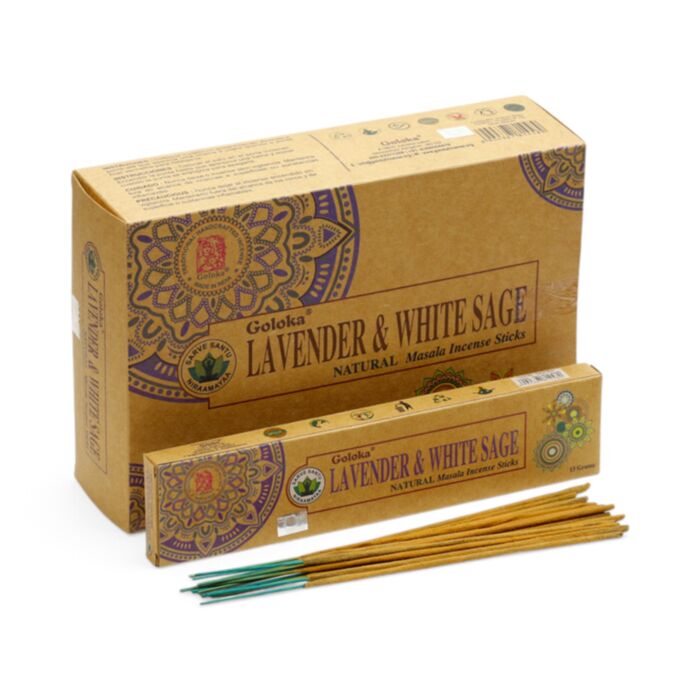 Goloka Organika Lavender & White Sage Rökelsestickor