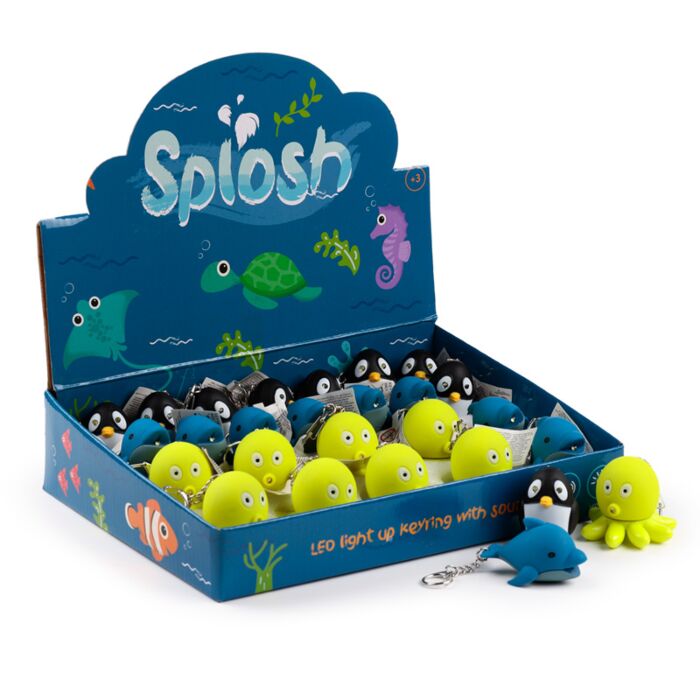 LED Nyckelklippa med Pingvin Delfin och Bläckfisk