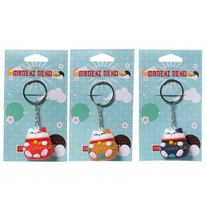 Maneki Neko Lyckokatt 3D PVC Nyckelring