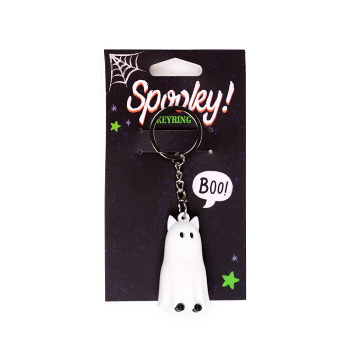 Spooky Spöke Katt 3D PVC Nyckelring