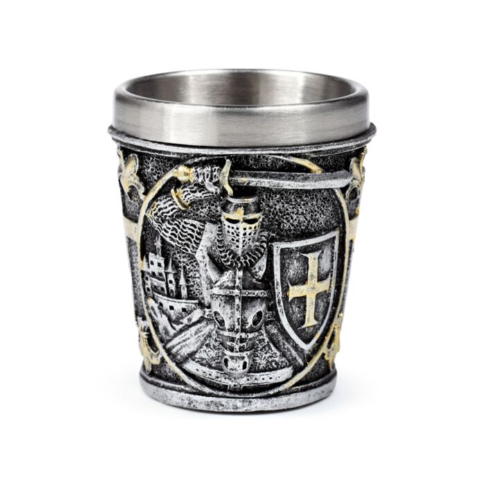 Dekorativ Medeltida Riddare med Sköld Shotglas