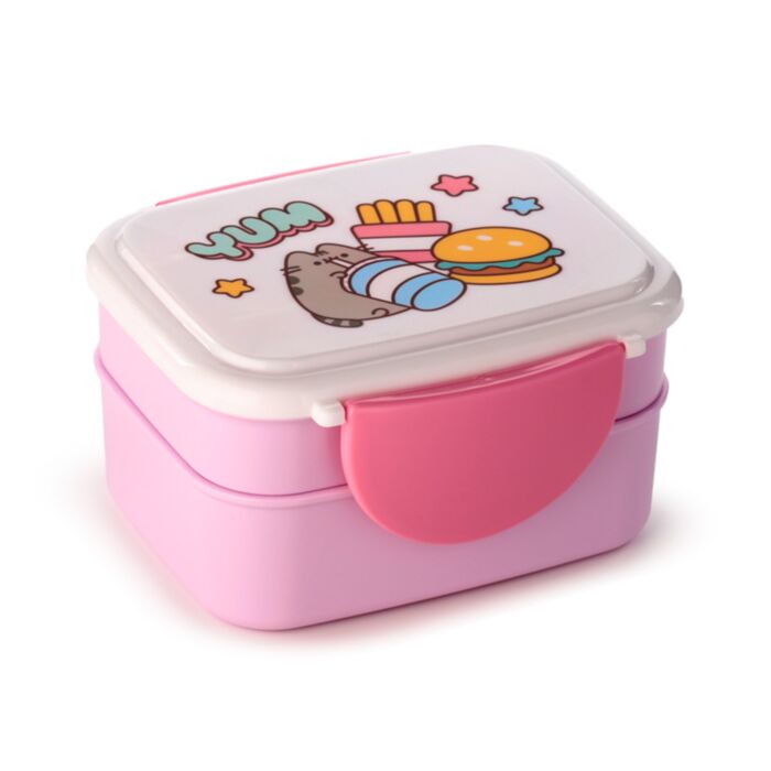Pusheen the Cat Core Clip Lock Staplad Bento Lunchlåda med Bestick