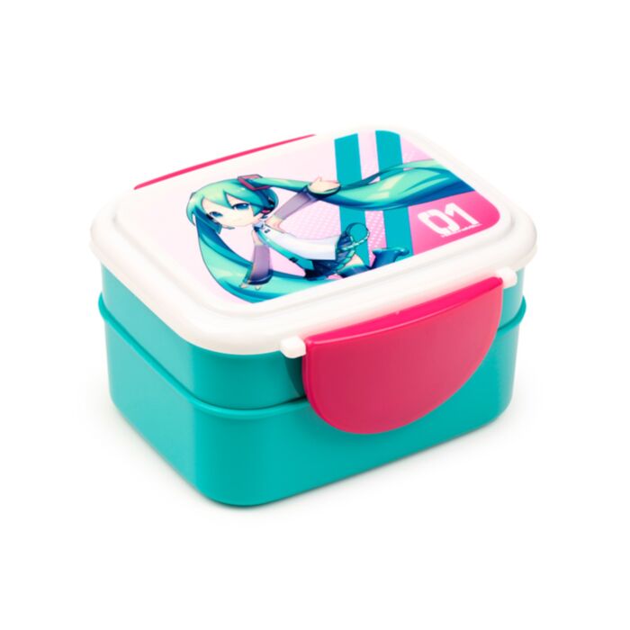 Hatsune Miku Clip Lock Staplad Bento Lunchlåda med Bestick