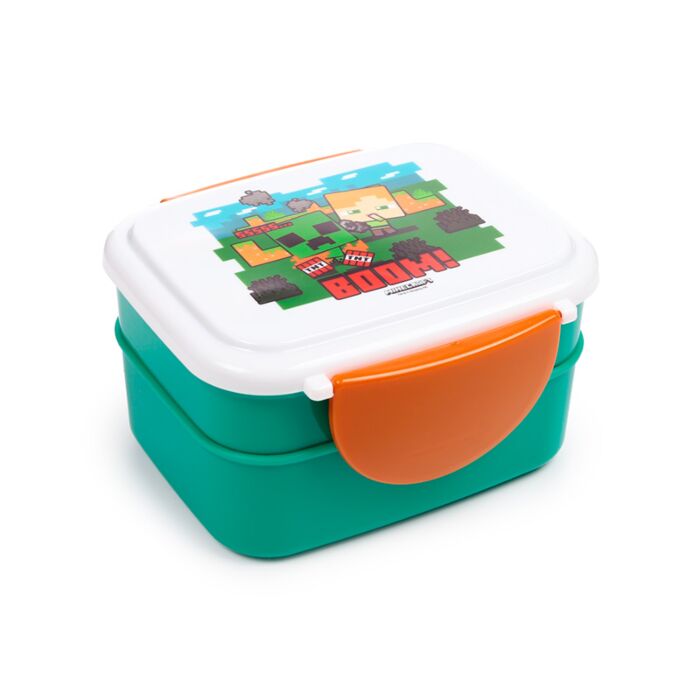 Minecraft SSS BOOM Clip Lock Staplad Bento Lunchlåda med Bestick