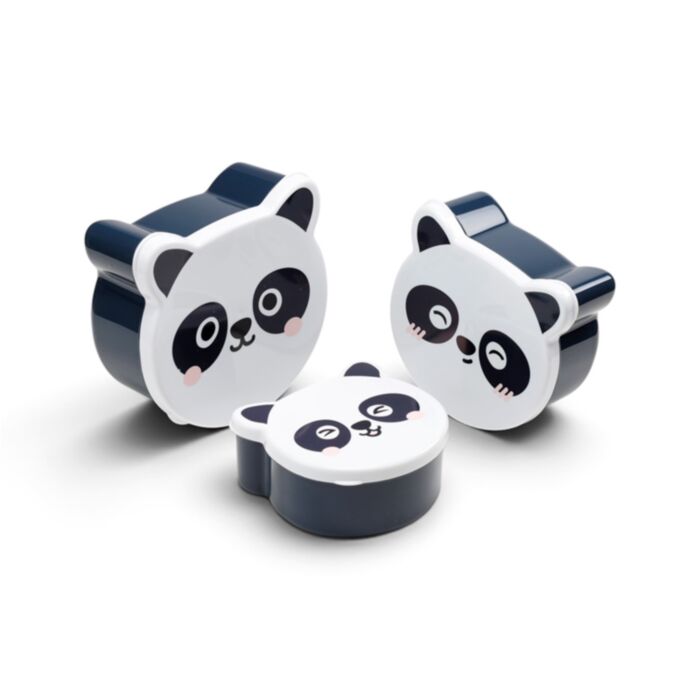 Adoramals Panda Formad Lunchlåda 3-Pack