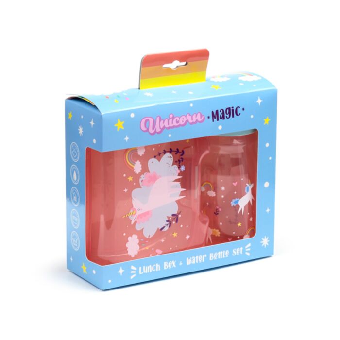 Unicorn Magic Enhörning Lunchlåda & Vattenflaska-Set