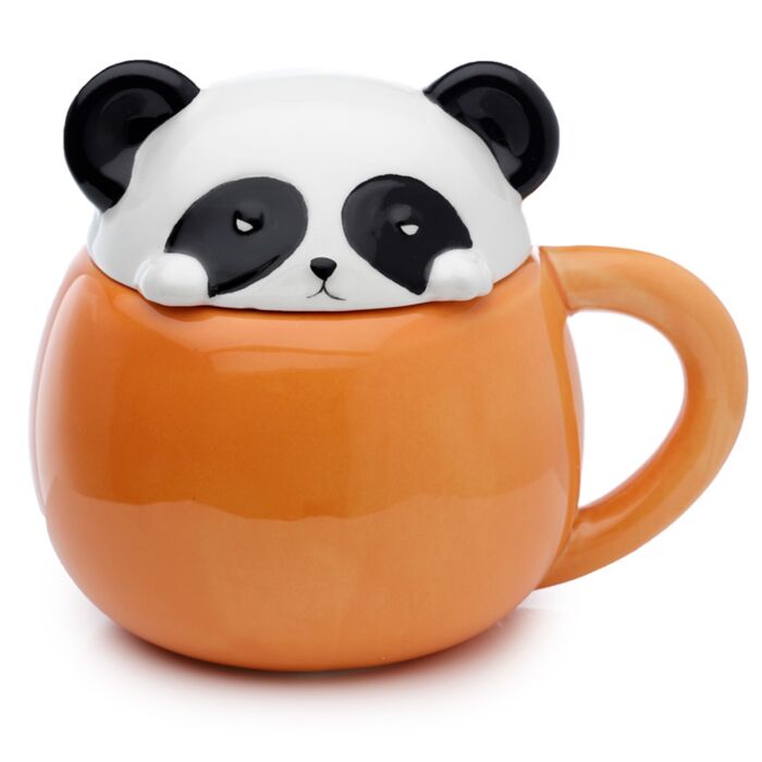 Adoramals Panda Keramik Djurmugg med Lock