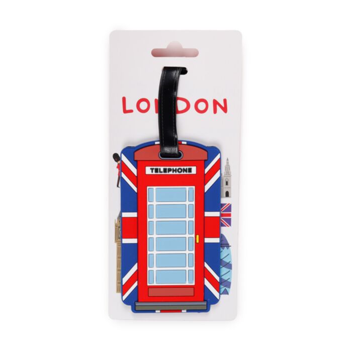 PVC Bagagelapp - London Unionflagga Telefonkiosk
