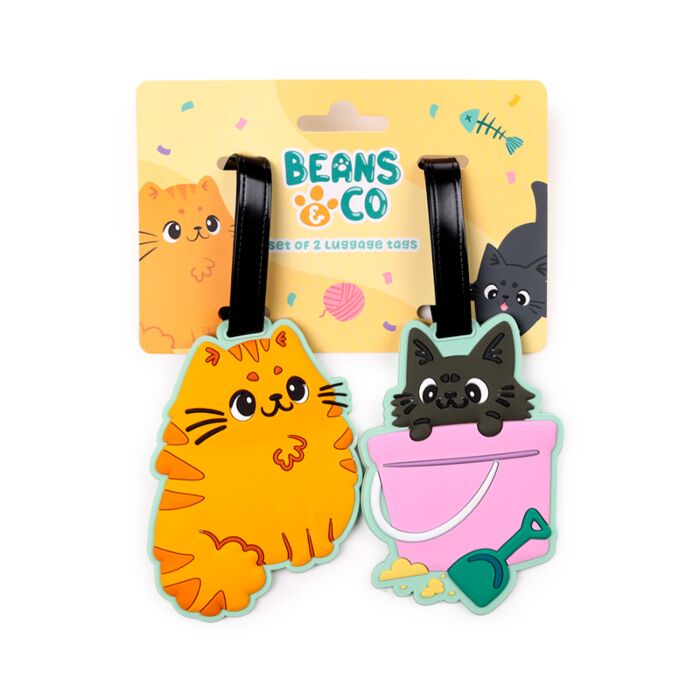Beans & Co Katter PVC Bagagelapp 2-Pack