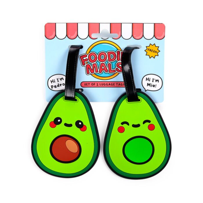 Foodiemals Avokado PVC Bagagelapp 2-Pack