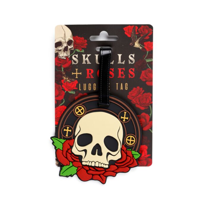 Skulls & Roses Dödskalle PVC Bagagelapp