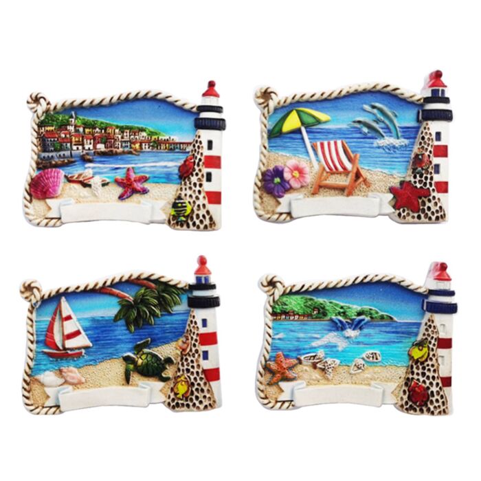 3D Tryckt Kustsouvenir Magnet Strand Fyr