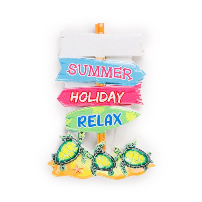 Souvenir Kustmagnet Strandskyltar Formad med Krabba & Sköldpaddor