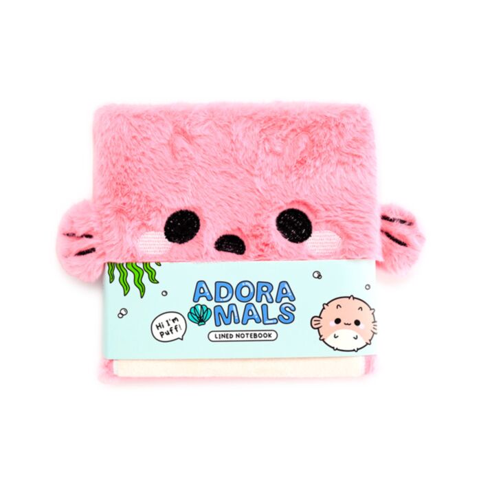 Adoramals Puff the Pufferfish Blåsfisk Plysch Fluffies Anteckningsbok