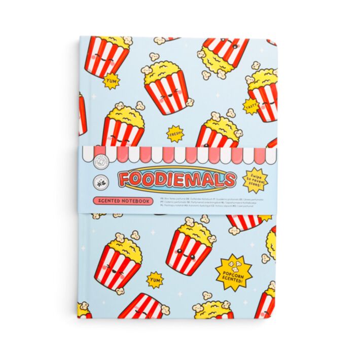 Foodiemals Popcorn A5 Parfymerad Anteckningsbok med Återvunnet Papper