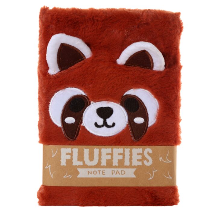 Adoramals Röd Panda Plysch Fluffies A5 Fodrad Anteckningsbok
