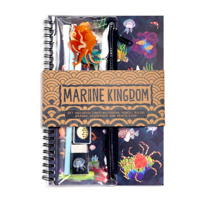 Marine Kingdom Ringbunden Anteckningsbok & Pennfodral 6-Pack Pysselset