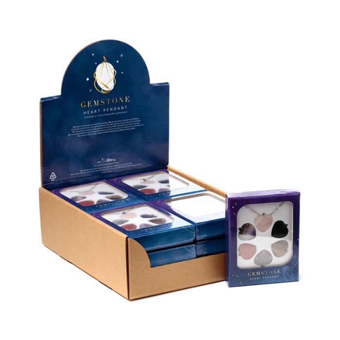 Ädelsten Format Smycke med 6 Utbytbara Stenar